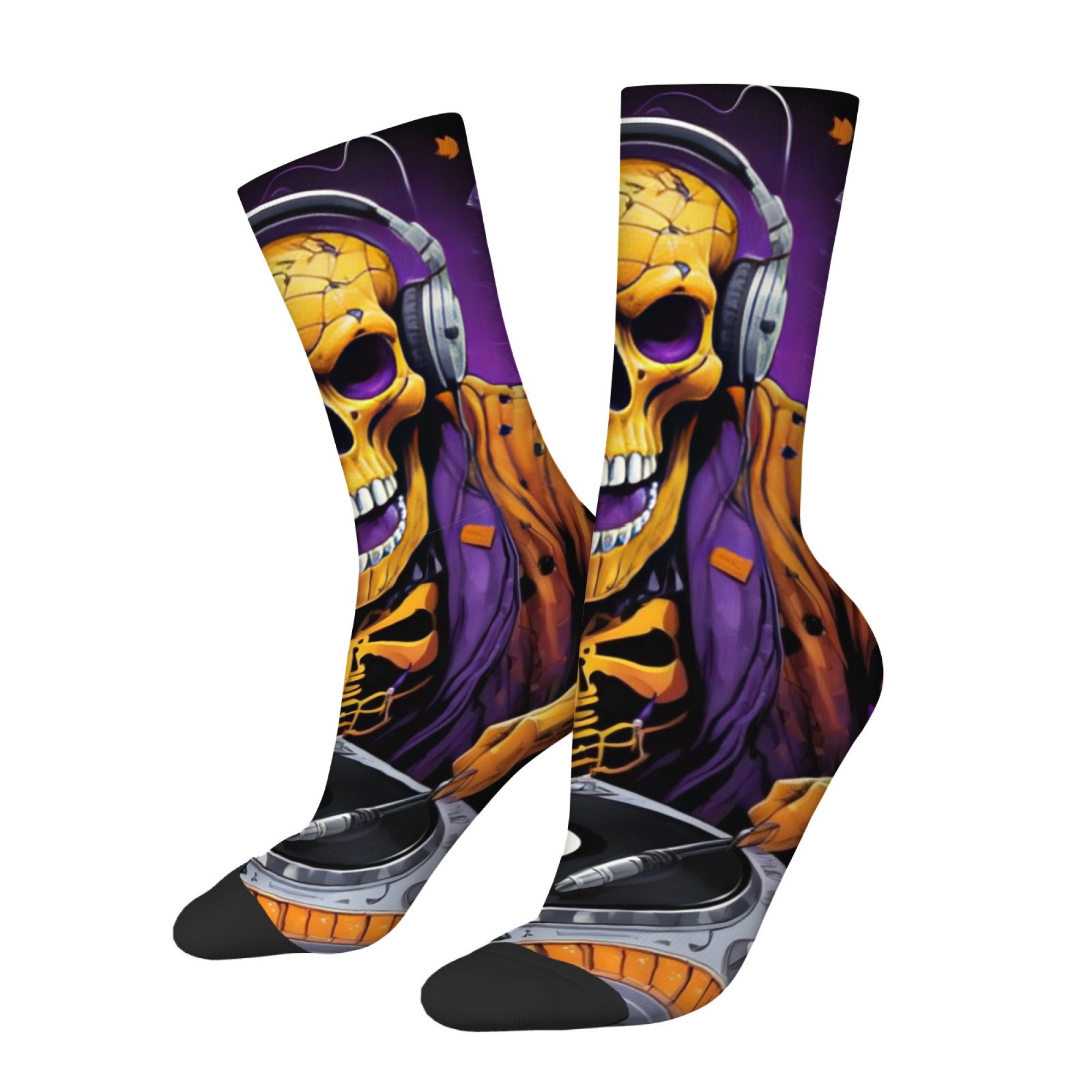 Gothic Skull Print Men's Socks - Quirky Street Fashion ulasan dan harga