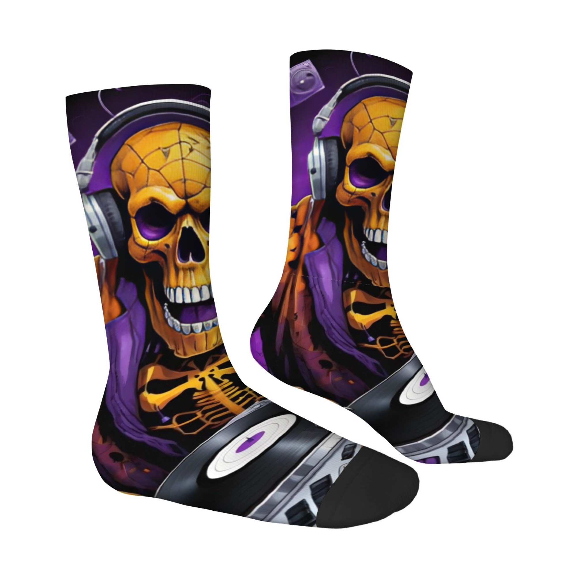Gothic Skull Print Men's Socks - Quirky Street Fashion ulasan dan harga