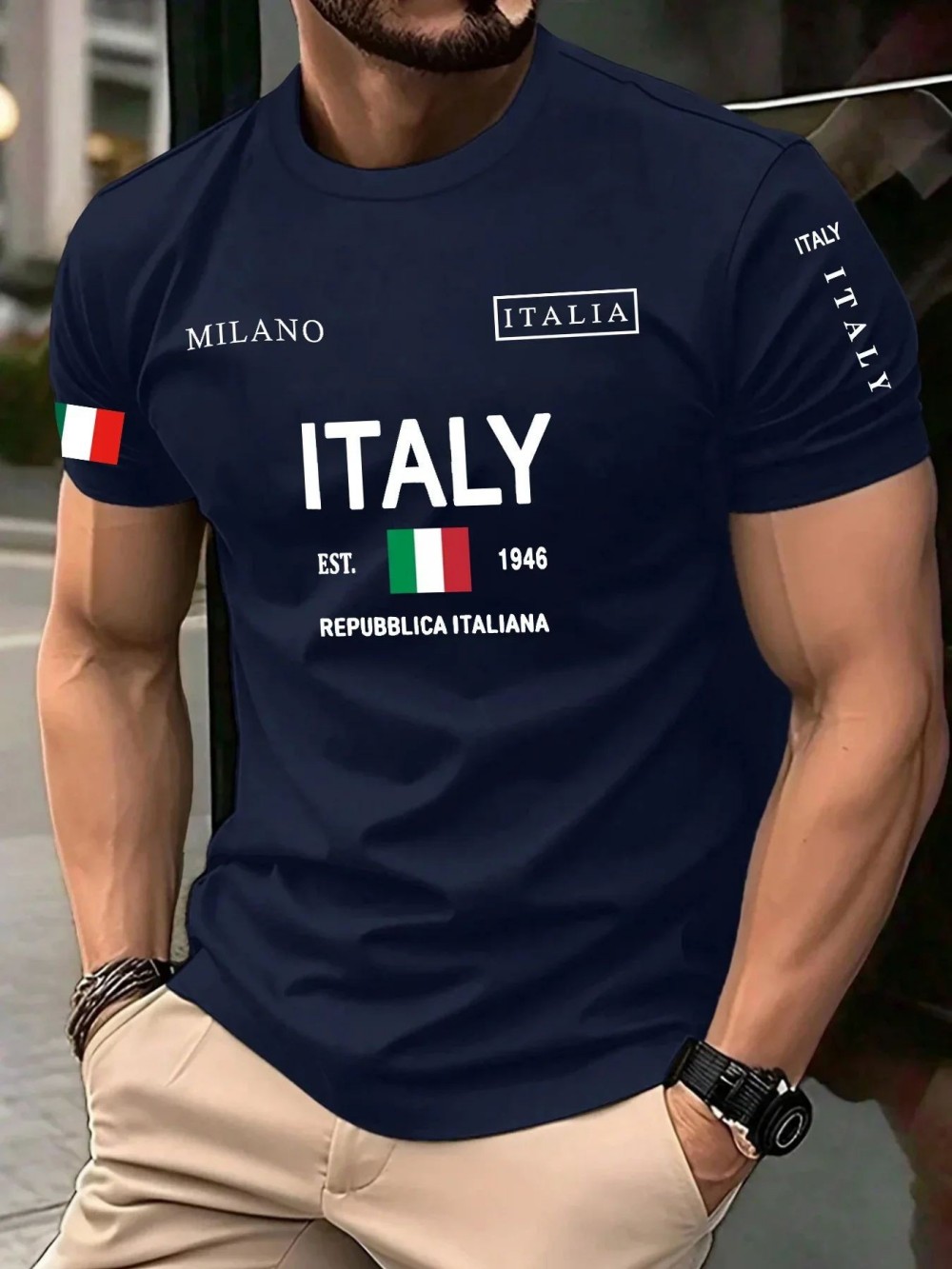 European and American Men's Su - Street Fashion Milan ulasan dan harga