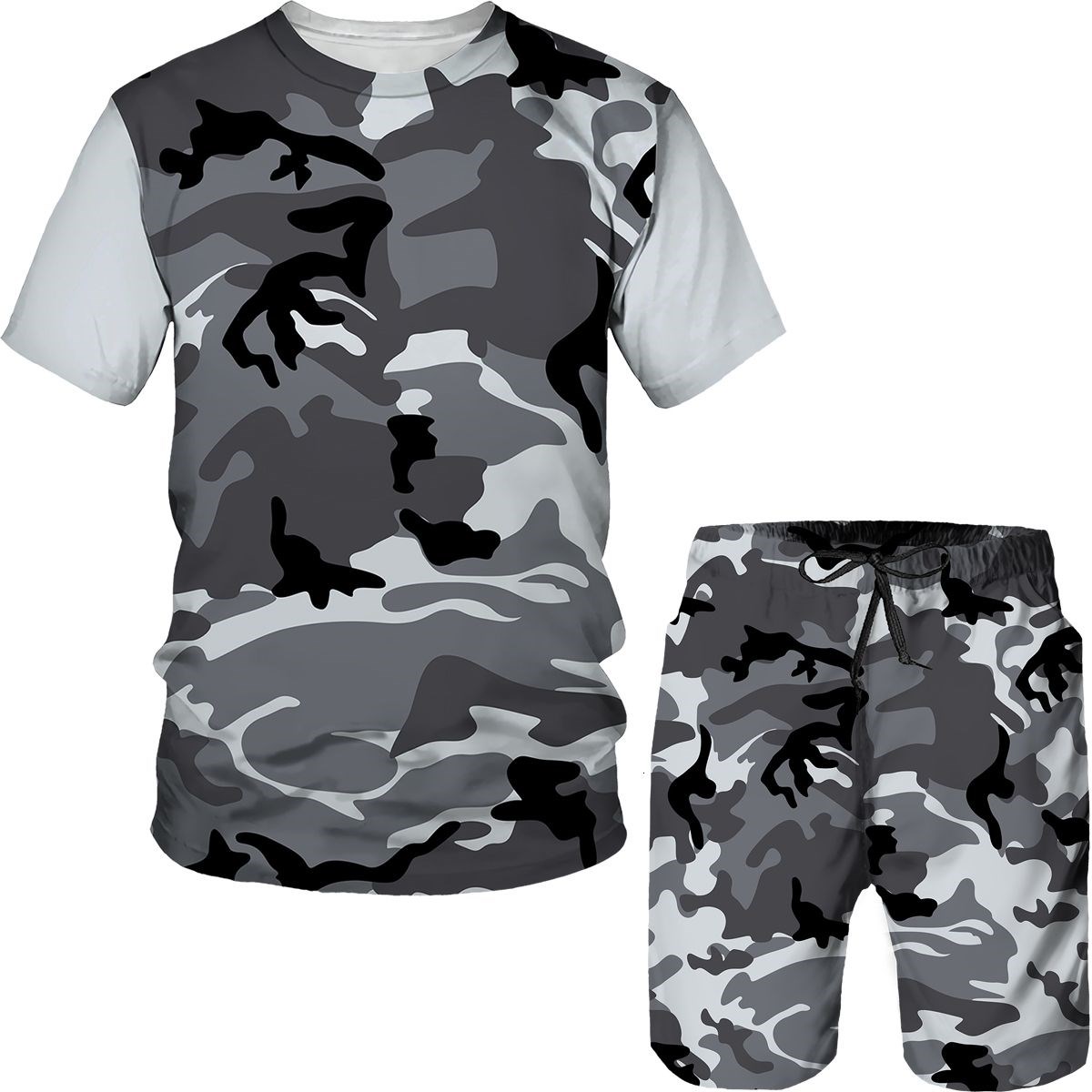 Men's Camouflage T-shirts Shor - Camo Pattern Set ulasan dan harga