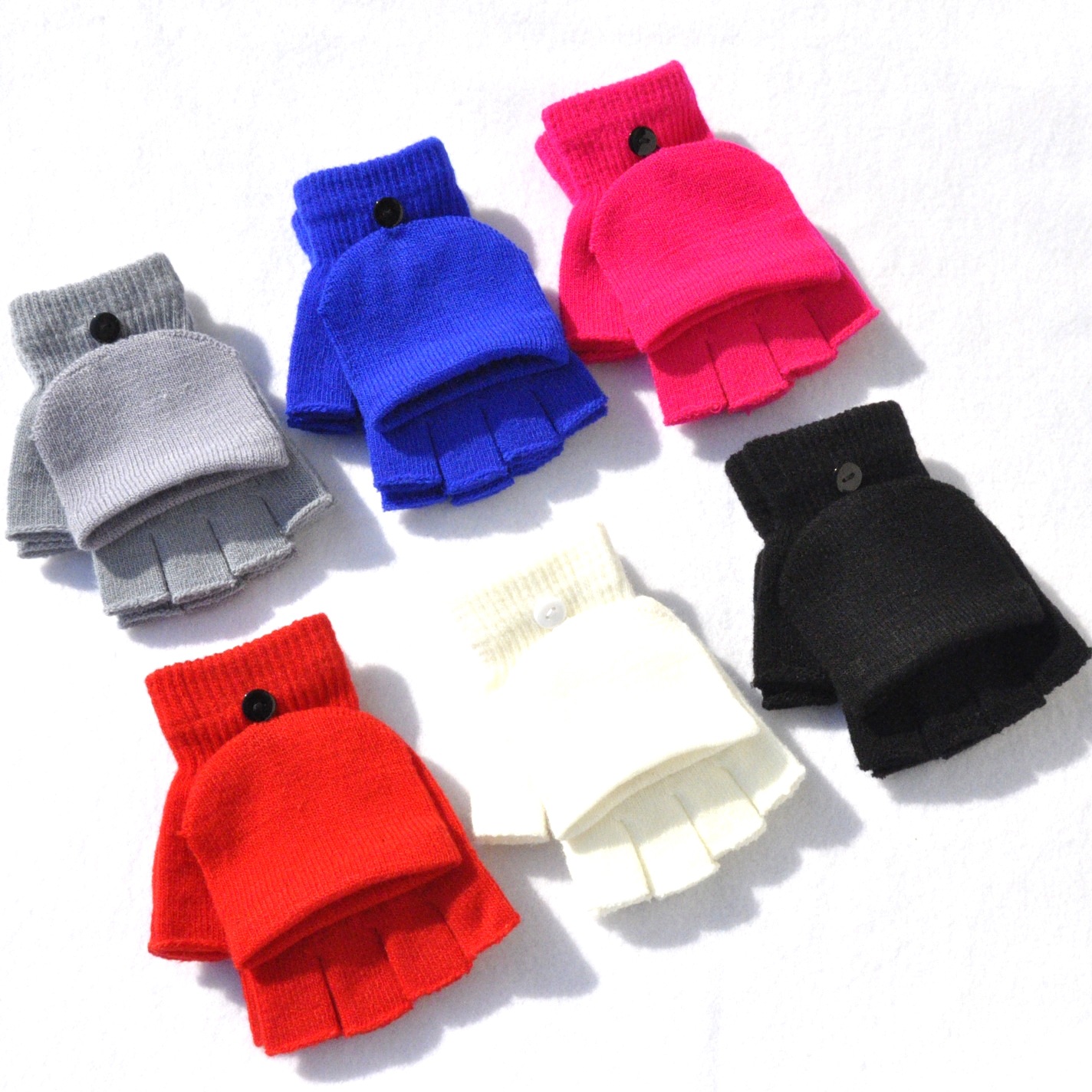 Knitted Flip Cover Half Finger - Street Fashion Gloves ulasan dan harga