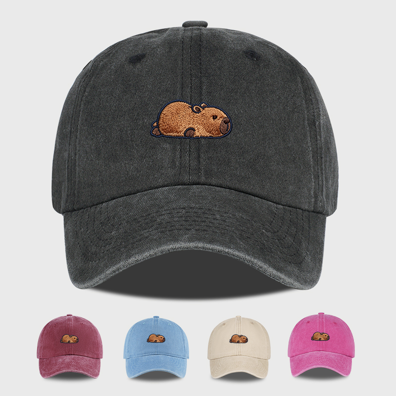 Multi-color Washed Capybara Em - Bucket Hat Embroidered ulasan dan harga