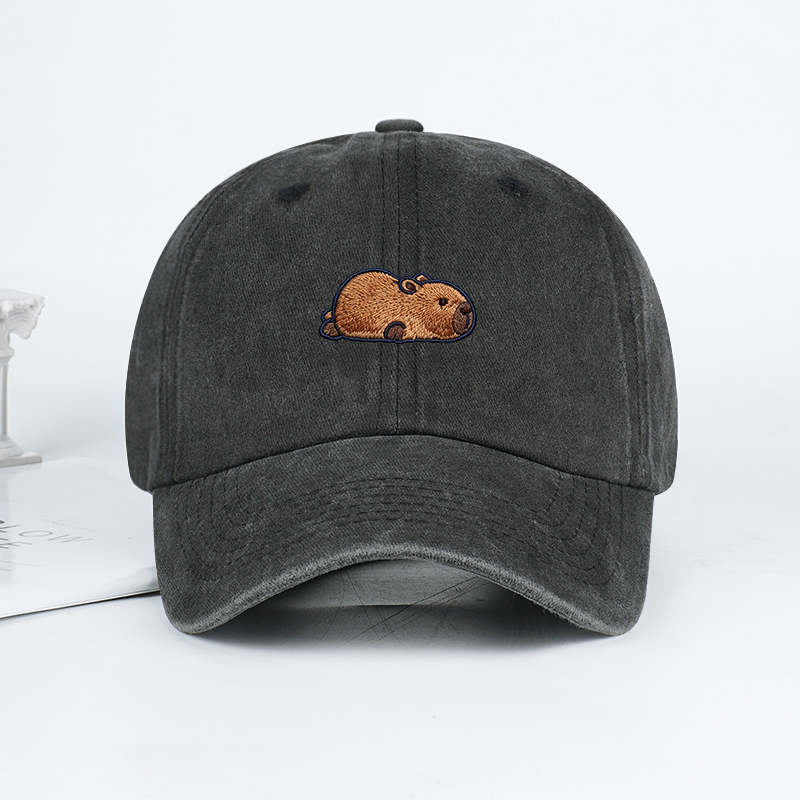 Multi-color Washed Capybara Em - Bucket Hat Embroidered ulasan dan harga