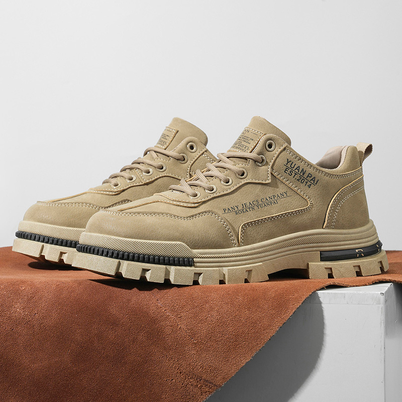 Men's Thick Sole Work Boots No - Street Fashion Walking ulasan dan harga