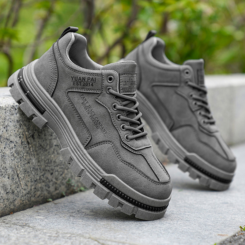 Men's Thick Sole Work Boots No - Street Fashion Walking ulasan dan harga