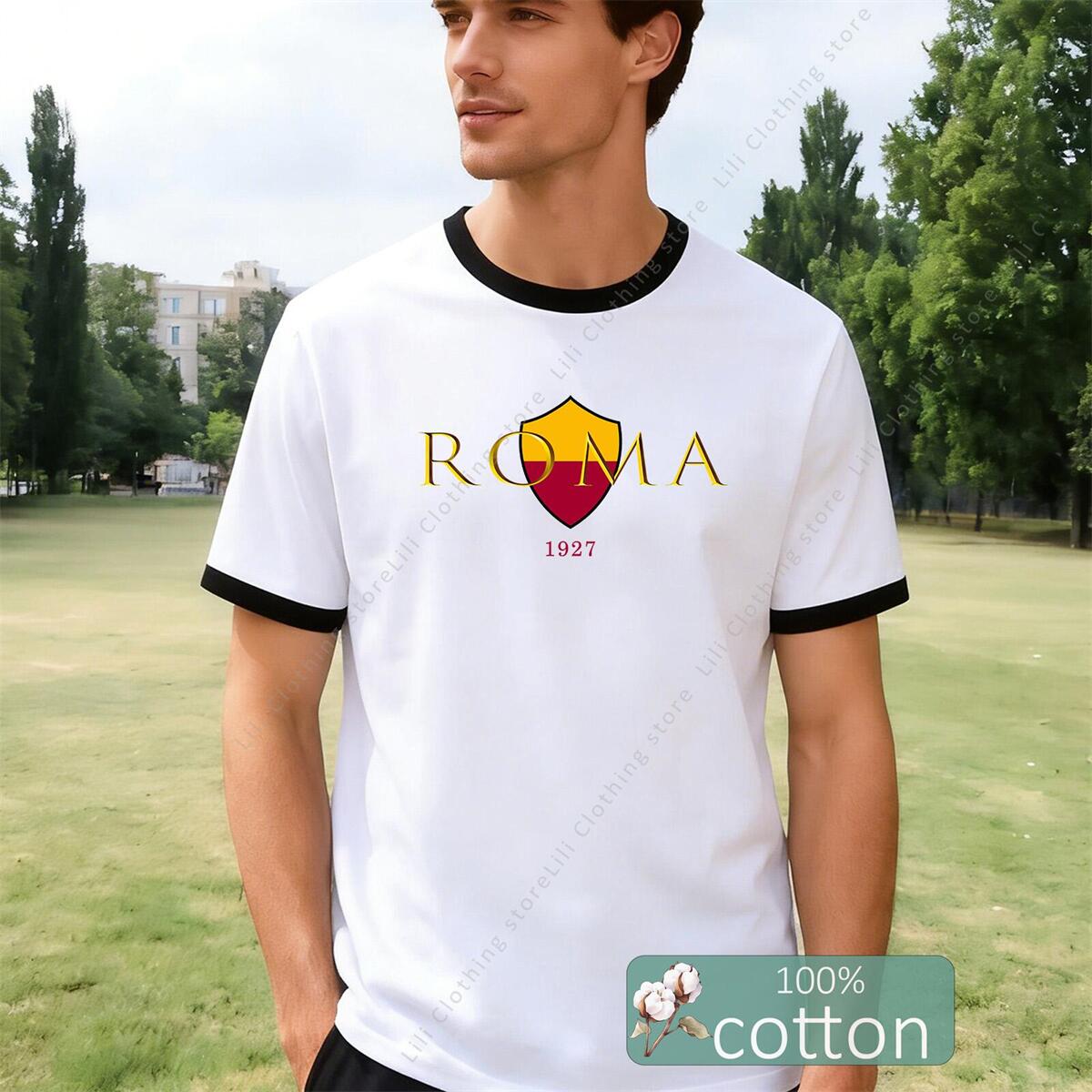 ROMA Letter Graphic Print Men' - Street Fashion Roma ulasan dan harga