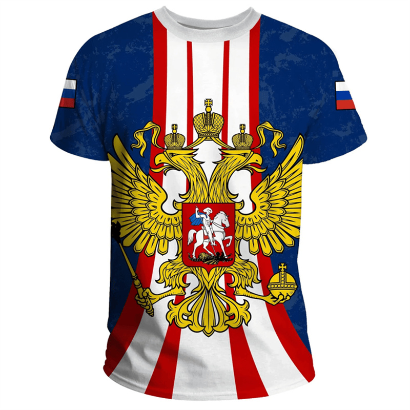 Fashion Russia Flag Badge T-sh - Street Fashion Russia ulasan dan harga