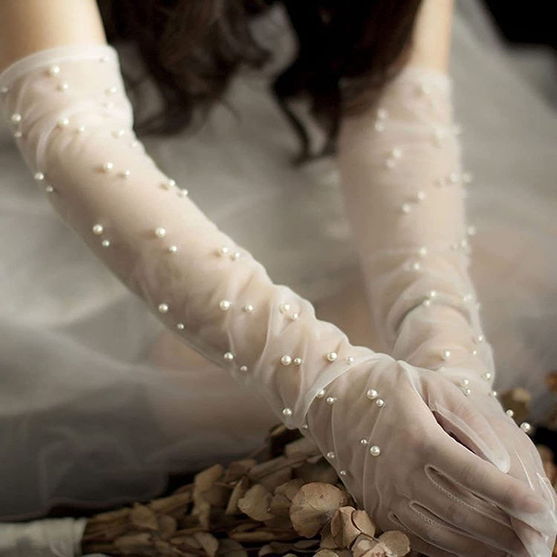 55CM Sexy Lace Thin Hollow Tra - Street Fashion Gloves ulasan dan harga