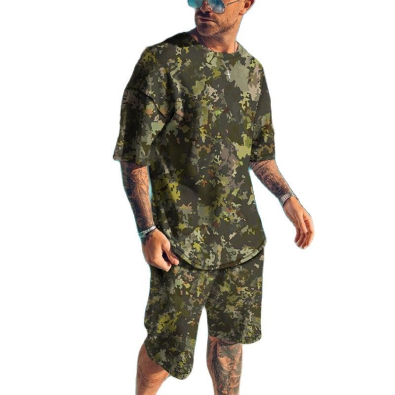 Summer New Men's Tracksuits 3D - Camo Pattern Set ulasan dan harga