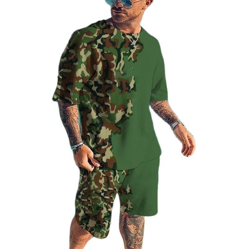 Summer New Men's Tracksuits 3D - Camo Pattern Set ulasan dan harga