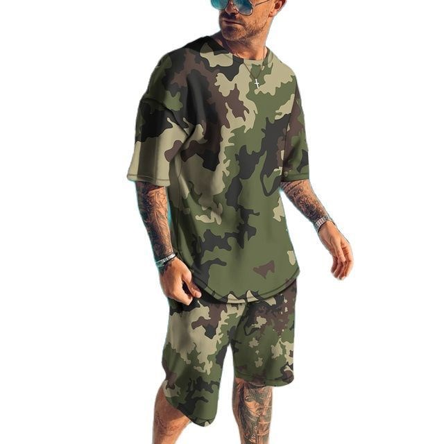 Summer New Men's Tracksuits 3D - Camo Pattern Set ulasan dan harga