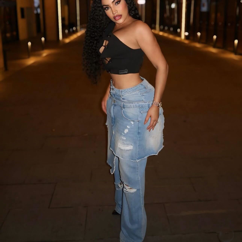 Fashion Denim Pants Women Stre - Street Fashion Fall 2025 ulasan dan harga