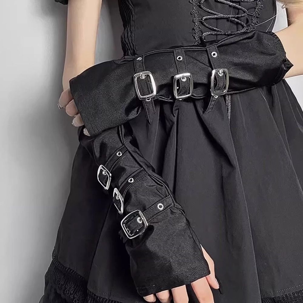 Y2K Black Fingerless Gloves Bu - Street Fashion Gloves ulasan dan harga