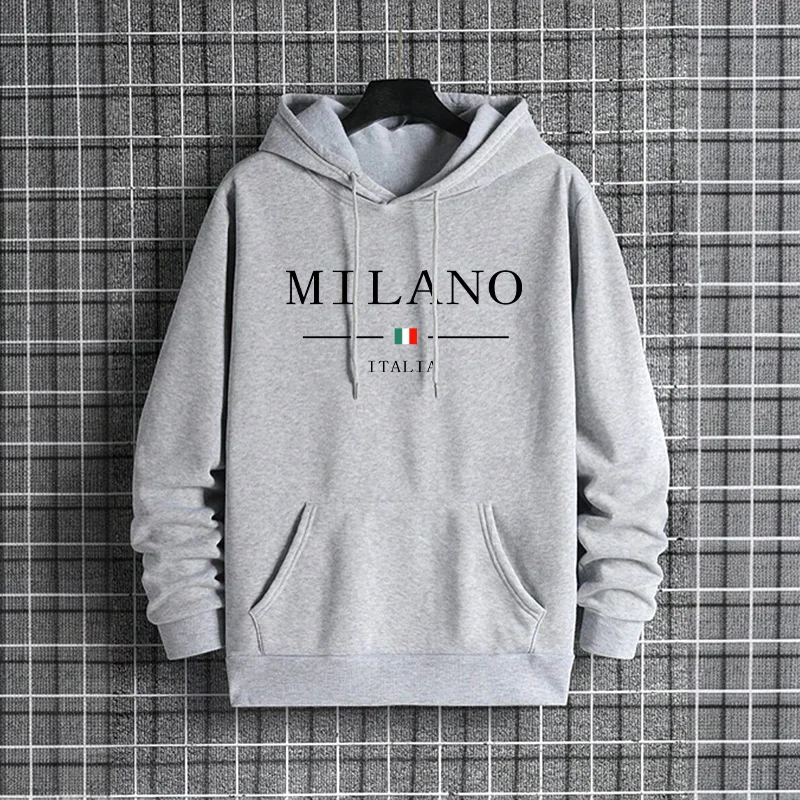 Italy Milan Fashion Men's Hood - Street Fashion Milan ulasan dan harga