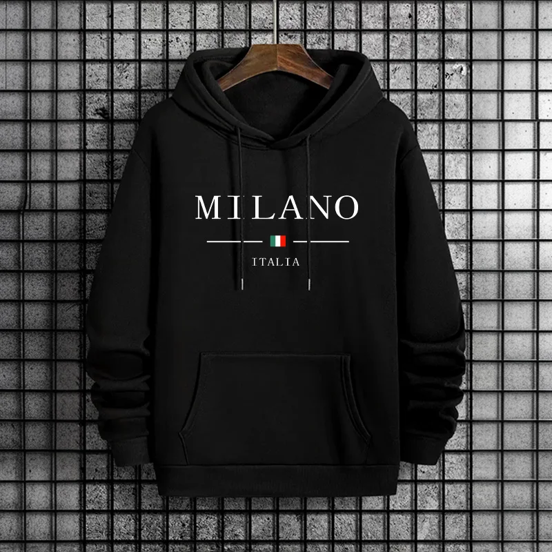 Italy Milan Fashion Men's Hood - Street Fashion Milan ulasan dan harga