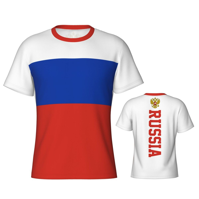 Russian Flag 3D Print T-shirt  - Street Fashion Russia ulasan dan harga