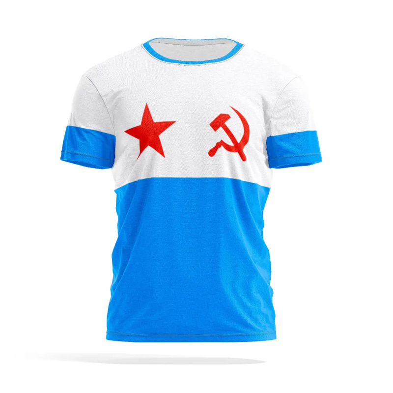 Russian Flag 3D Print T-shirt  - Street Fashion Russia ulasan dan harga