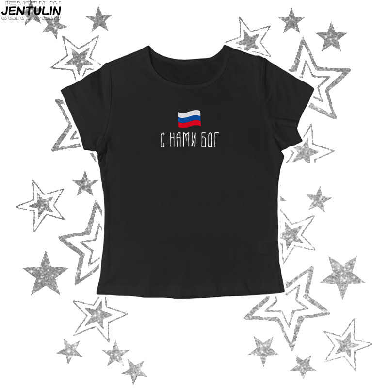 Flag of Russia Slogan TShirt S - Street Fashion Russia ulasan dan harga